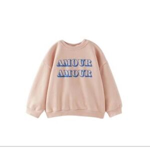 NWT Zara Amour Light Pink Sweatshirt